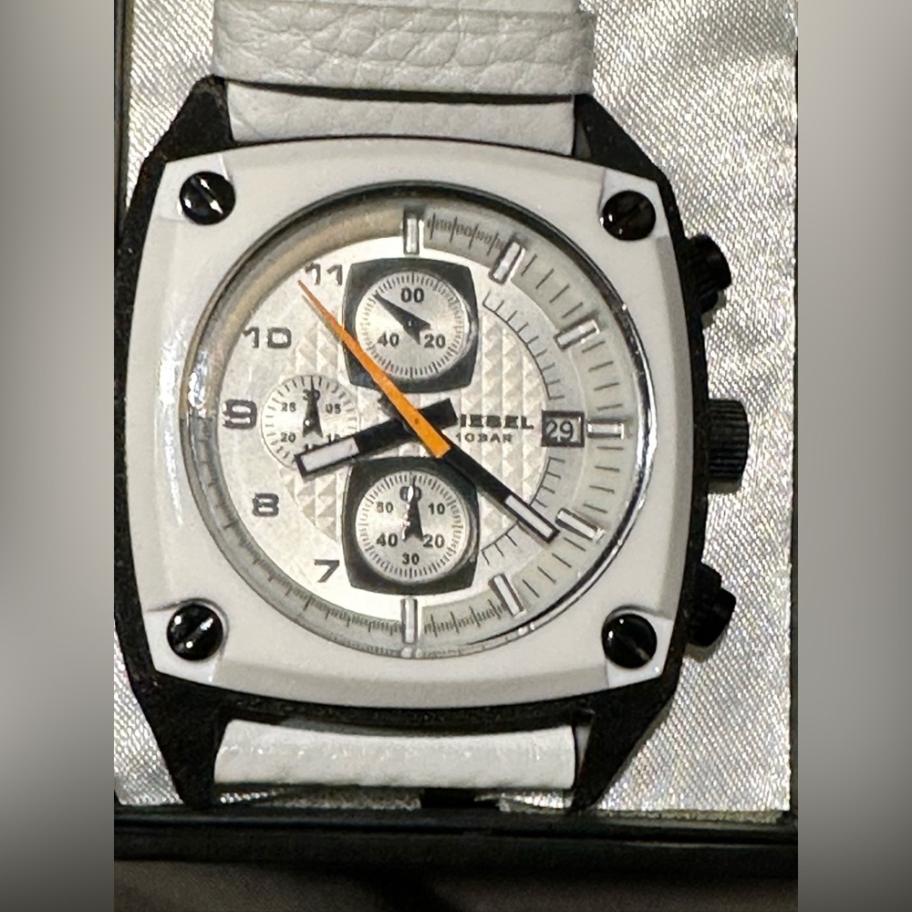 White Diesel Chronograph Watch.